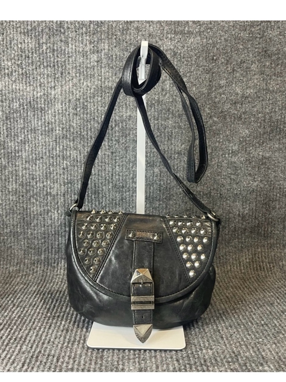 Rebecca Minkoff Black Studded Leather Crossbody Bag - Picture 2 of 6
